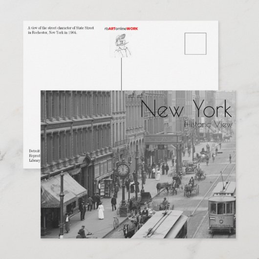 State Street Clock Briefkaart (Voorkant / Achterkant)