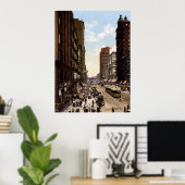 State Street noord van Madison Street Chicago Poster (Thuiskantoor)