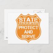 State Trooper Badge Protect and Serve Briefkaart (Voorkant / Achterkant)