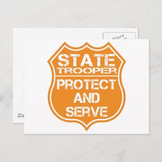 State Trooper Badge Protect and Serve Briefkaart (Voorkant / Achterkant)