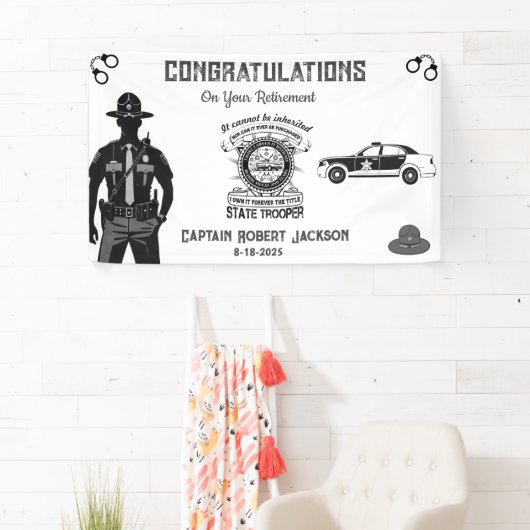 State Trooper Black Gold Retirement Banner (Insitu)