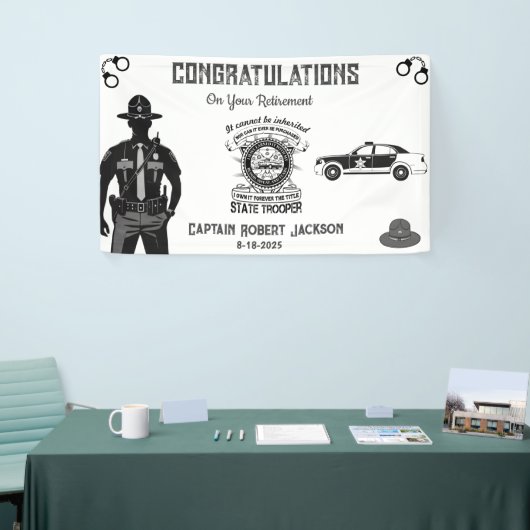 State Trooper Black Gold Retirement Banner (Beurs)