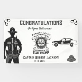 State Trooper Black Gold Retirement Banner