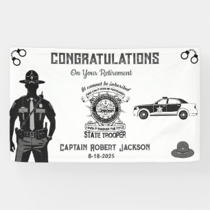 State Trooper Black Gold Retirement Banner