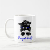 State Trooper Highway Patrol Messy Bun Wife Koffiemok (Links)