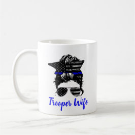State Trooper Highway Patrol Messy Bun Wife Koffiemok