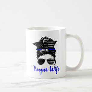 State Trooper Highway Patrol Messy Bun Wife Koffiemok