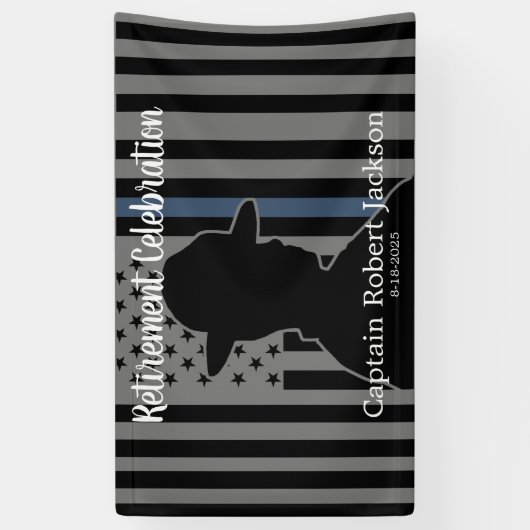 State Trooper Highway Patrol US Flag Retirement Spandoek (Verticaal)