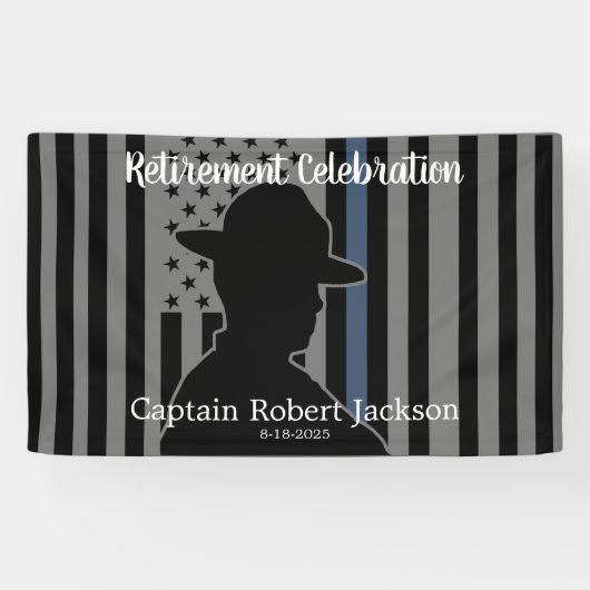 State Trooper Highway Patrol US Flag Retirement Spandoek (Horizontaal)