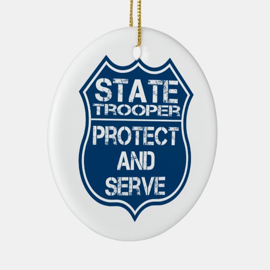State Trooper Police Badge Protect and Serve Keramisch Ornament (Rechts)