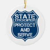 State Trooper Police Badge Protect and Serve Keramisch Ornament (Voorkant)