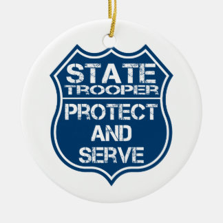 State Trooper Police Badge Protect and Serve Keramisch Ornament