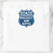 State Trooper Police Badge Protect and Serve Rechthoekige Sticker (Tas)