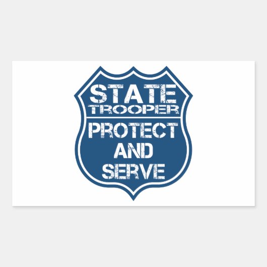 State Trooper Police Badge Protect and Serve Rechthoekige Sticker (Voorkant)