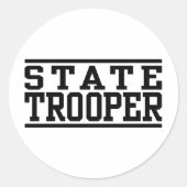 State Trooper Ronde Sticker (Voorkant)