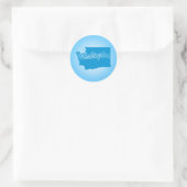 State Washington Classic Round Sticker (Tas)