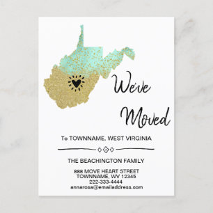 *~* STATE WEST VIRGINIA New Home Address Moving - Aankondigingskaart