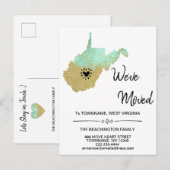 *~* STATE WEST VIRGINIA New Home Address Moving - Aankondigingskaart (Voorkant / Achterkant)