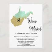 *~* STATE WEST VIRGINIA New Home Address Moving - Aankondigingskaart (Voorkant)
