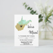 *~* STATE WEST VIRGINIA New Home Address Moving - Aankondigingskaart (Staand voorkant)