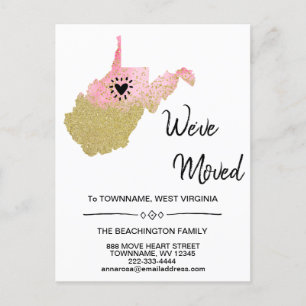 *~* STATE WEST VIRGINIA New Home Address Moving * Aankondigingskaart