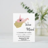 *~* STATE WEST VIRGINIA New Home Address Moving *  Aankondigingskaart (Staand voorkant)