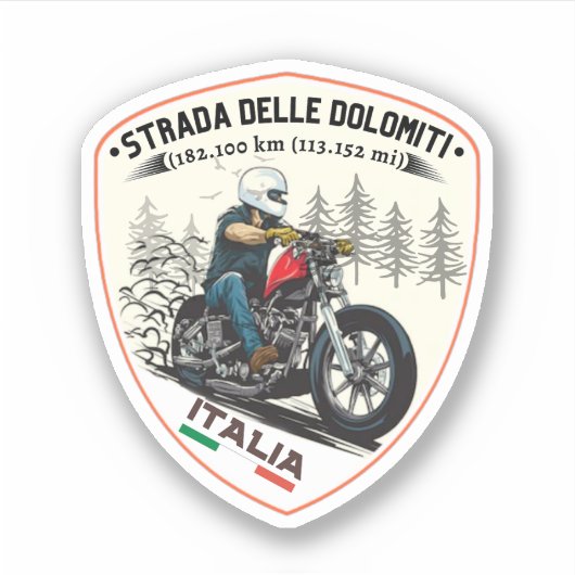 Statelijke weg 48 van de Dolomieten 1 Sticker (Voorkant)