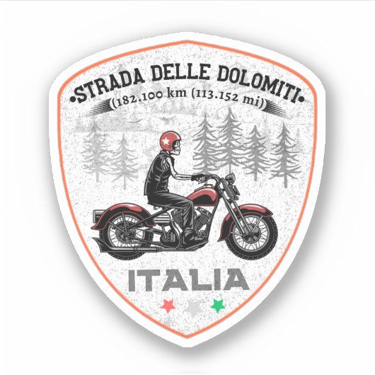 Statelijke weg 48 van de Dolomieten Sticker (Voorkant)