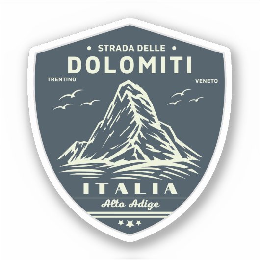 Statelijke weg 48 van de Dolomieten Sticker (Voorkant)