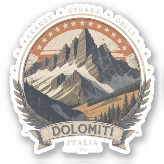 Statelijke weg 48 van de Dolomieten Sticker (Voorkant)