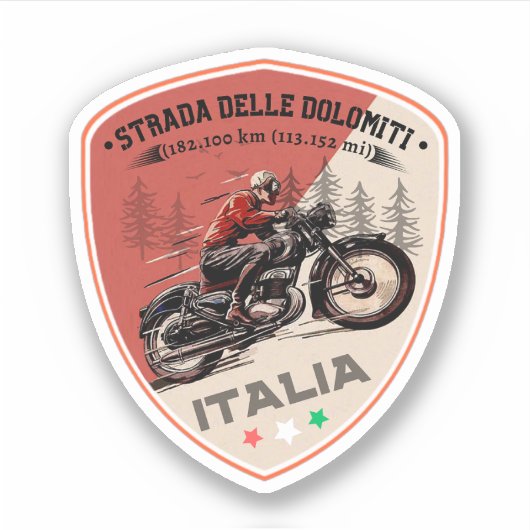 Statelijke weg 48 van de Dolomieten Sticker (Voorkant)