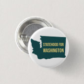Statelijkheid voor Washington Retro Minimalistisch Ronde Button 3,2 Cm (Voorkant /achterkant)