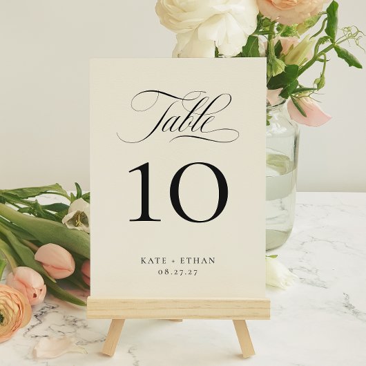 STATELY CALLIGRAPHY Table Number Card Kaart