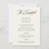 Stately Calligraphy Wedding Details Card Kaart (Voorkant)