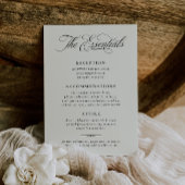 Stately Calligraphy Wedding Details Card Kaart