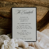 Stately Calligraphy Wedding Details Card Kaart