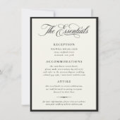 Stately Calligraphy Wedding Details Card Kaart (Voorkant)