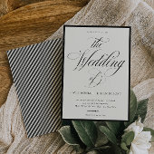 Stately Calligraphy Wedding Invitation Kaart