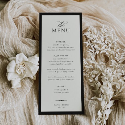 STATELY CALLIGRAPHY Wedding Menu