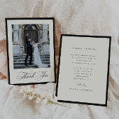 STATELY CALLIGRAPHY Wedding Photo Bedankkaart