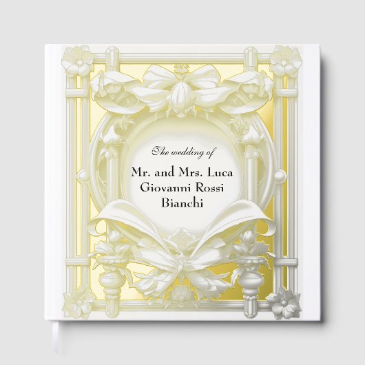 Stately Gold Motif Atelier, bruiloft Folie gastenb Gastenboek (Voorkant)