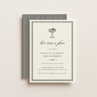 Stately Raise A Glass Invitation Kaart