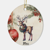 Stately Reindeer With Wreath - Ornaments & Roses Keramisch Ornament (Links)