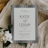 Stately Stripes Frame Wedding Invitation Kaart