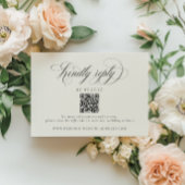 Stately Stripes Wedding QR Code RSVP Kaartje