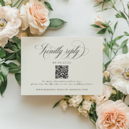 Stately Stripes Wedding QR Code RSVP Kaartje
