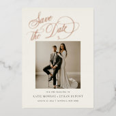 STATELY Wedding Photo Save The Date Folie Uitnodiging (Voorkant)