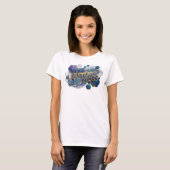 Statement Blauw DE TOEKOMST IS NU Draagbare Kunst T-shirt (Voorkant volledig)