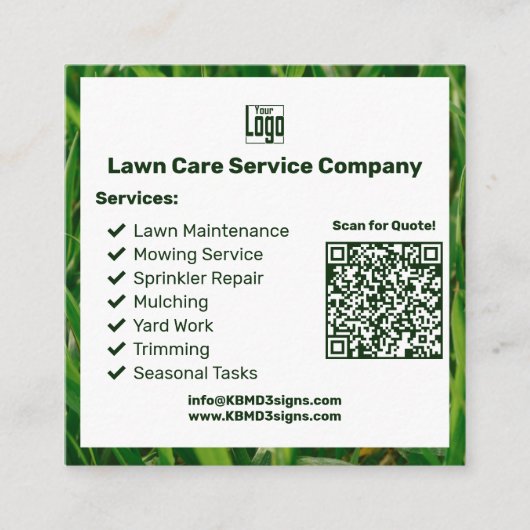 Statement Garden Maintenance Logo QR Code  CTA  Vierkante Visitekaartje (Voorkant)