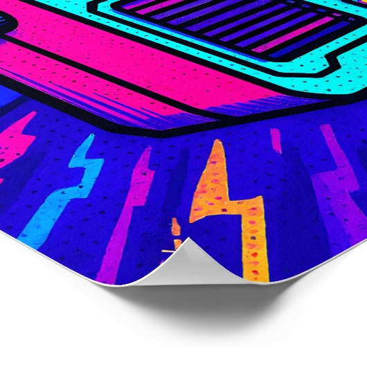 Statement Glitch City Pop Art Home Decor Print (Hoek)